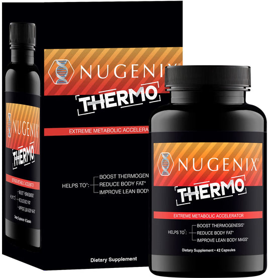 Close-up of Nugenix Thermo pills highlighting easy-to-swallow capsules.