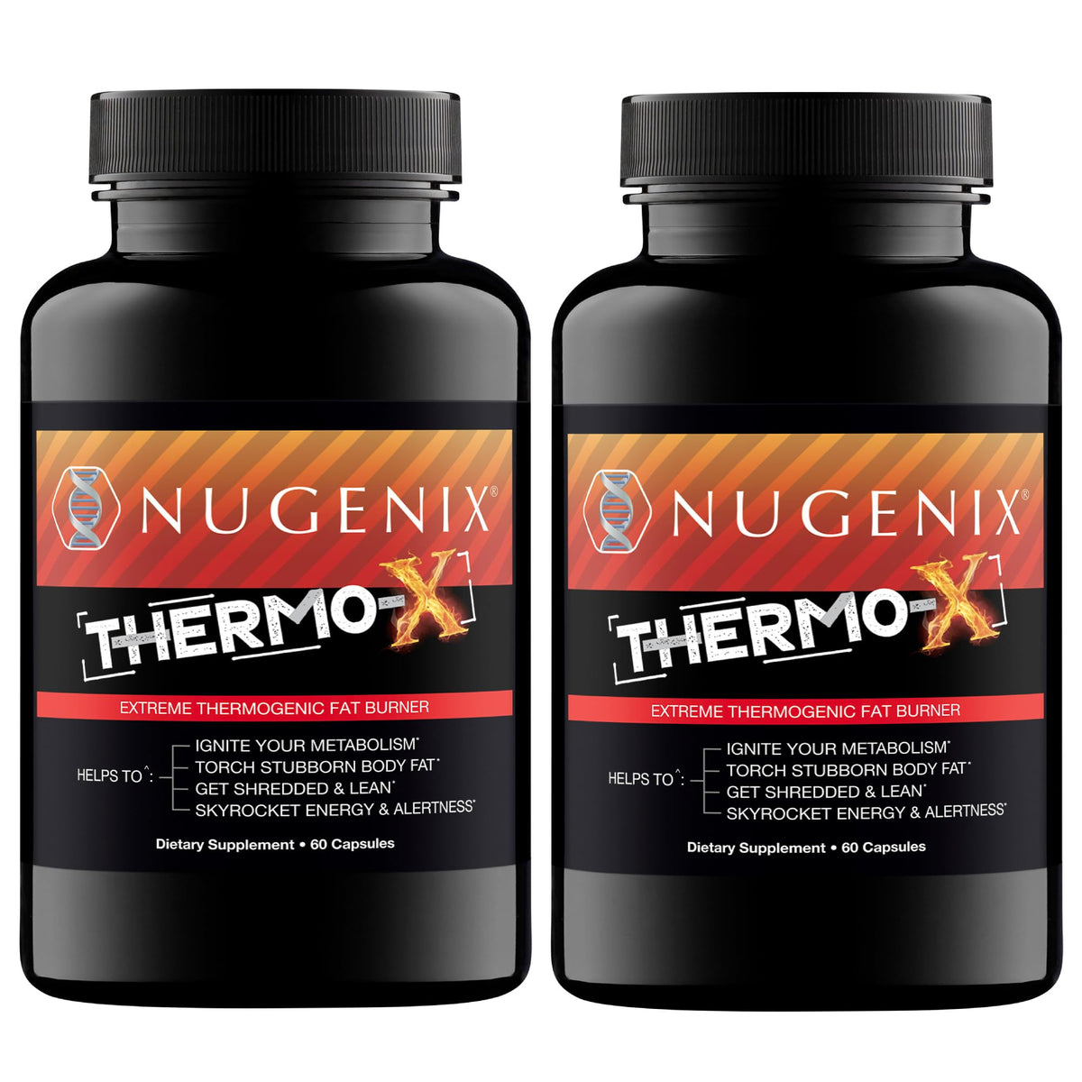 Nugenix Thermo-X bottle and label highlighting energy support