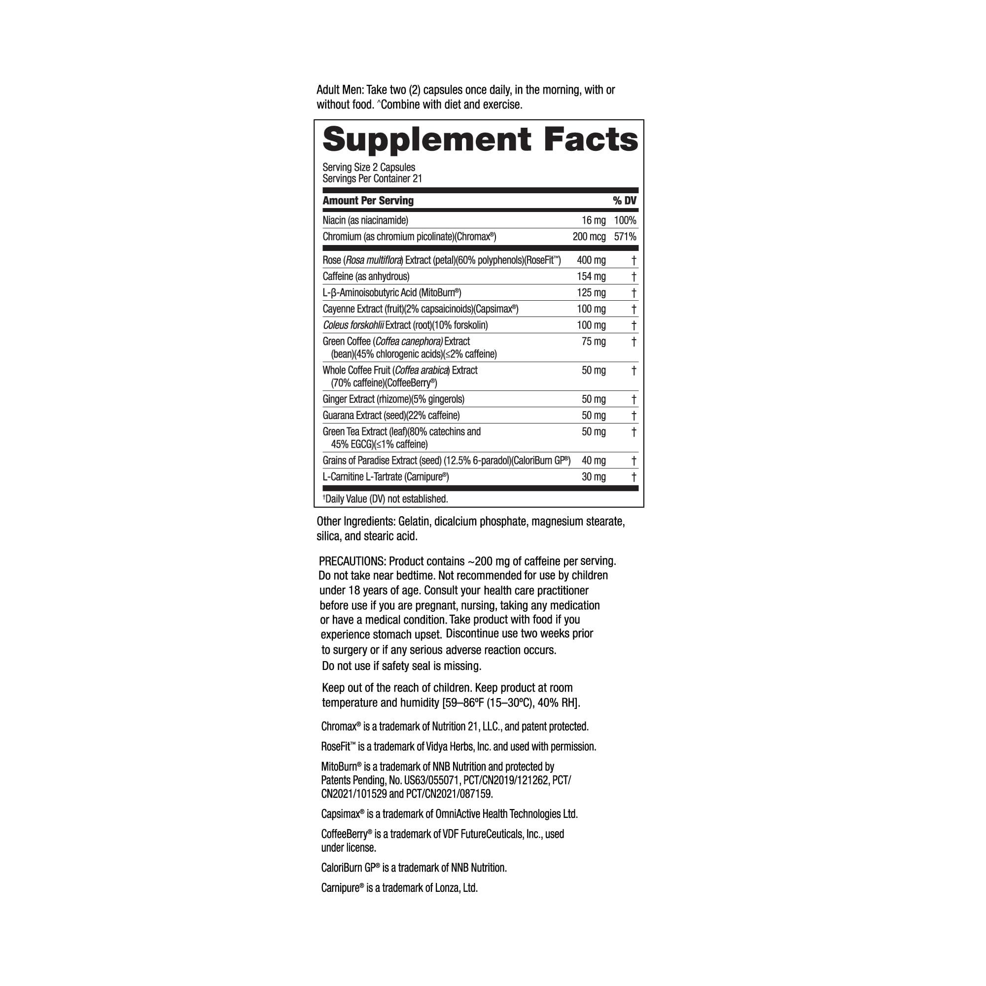 Nugenix Thermo-X label highlights Capsimax and RoseFit ingredients.