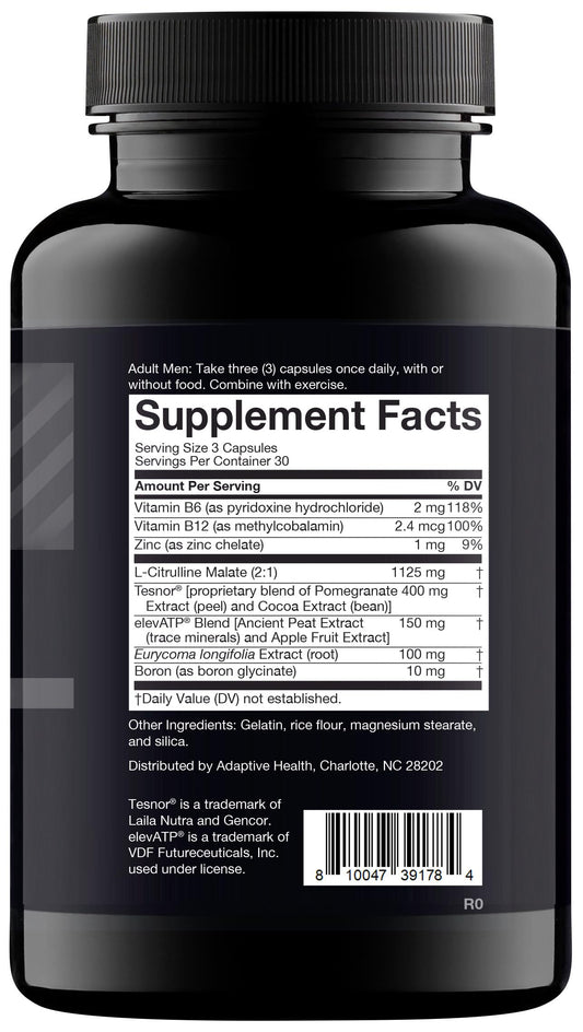 Nugenix Total-T pills closeup, daily capsules for men’s vitality.