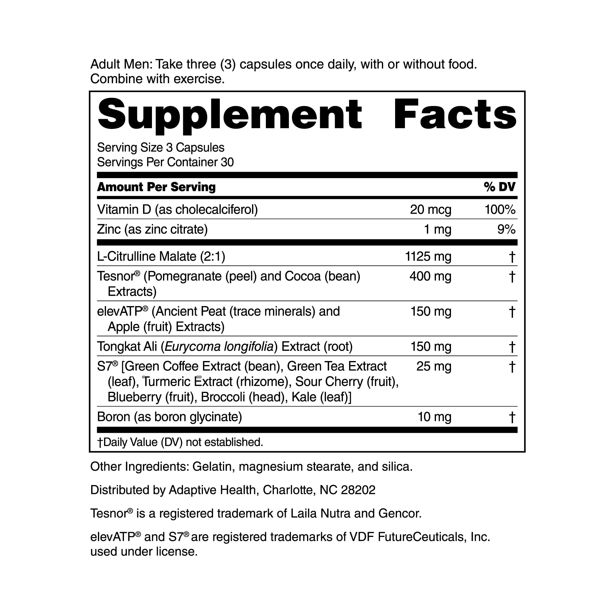 Nugenix Total-T2 bottle label detail shows key ingredients and suggested benefits.