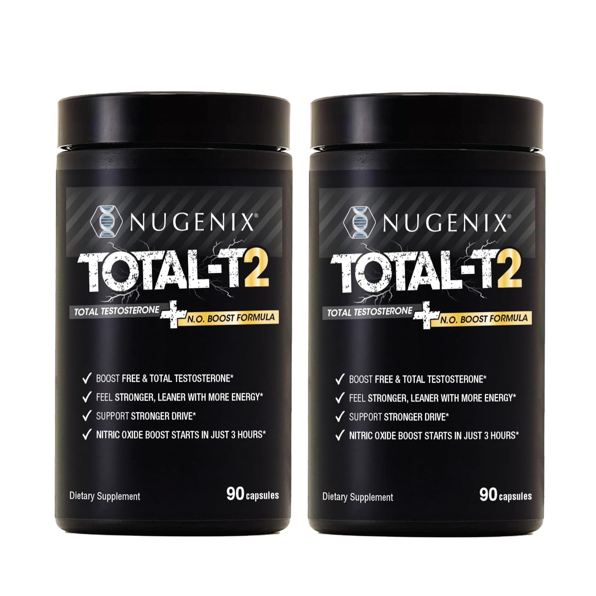 Nugenix Total-T2 bottle pour demonstrates easy daily use for potential performance support.