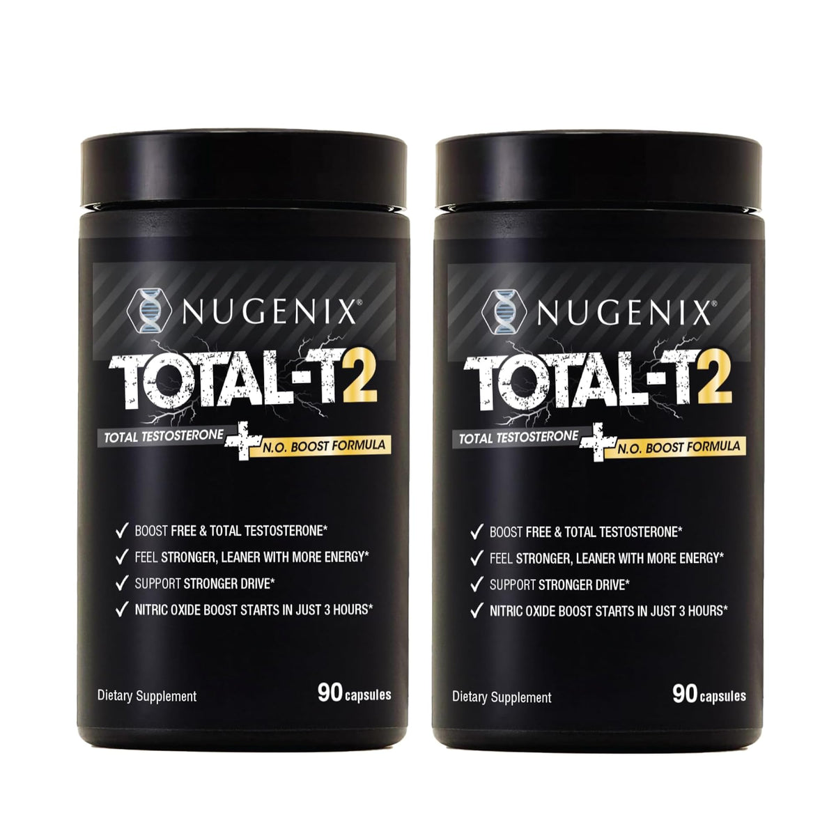 Nugenix Total-T2 bottle pour demonstrates easy daily use for potential performance support.