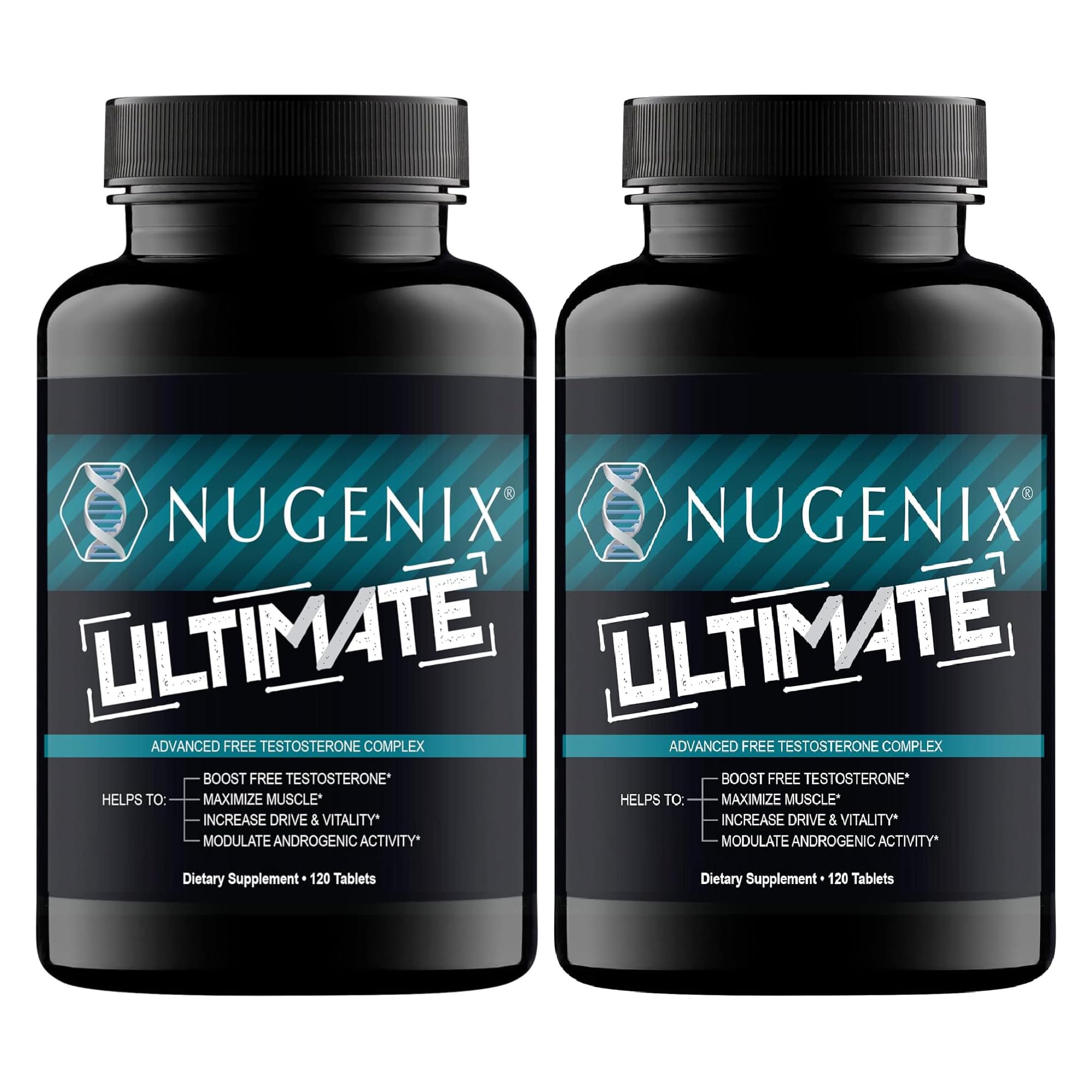 Nugenix Ultimate bottle front for quick brand recognition and trust.
