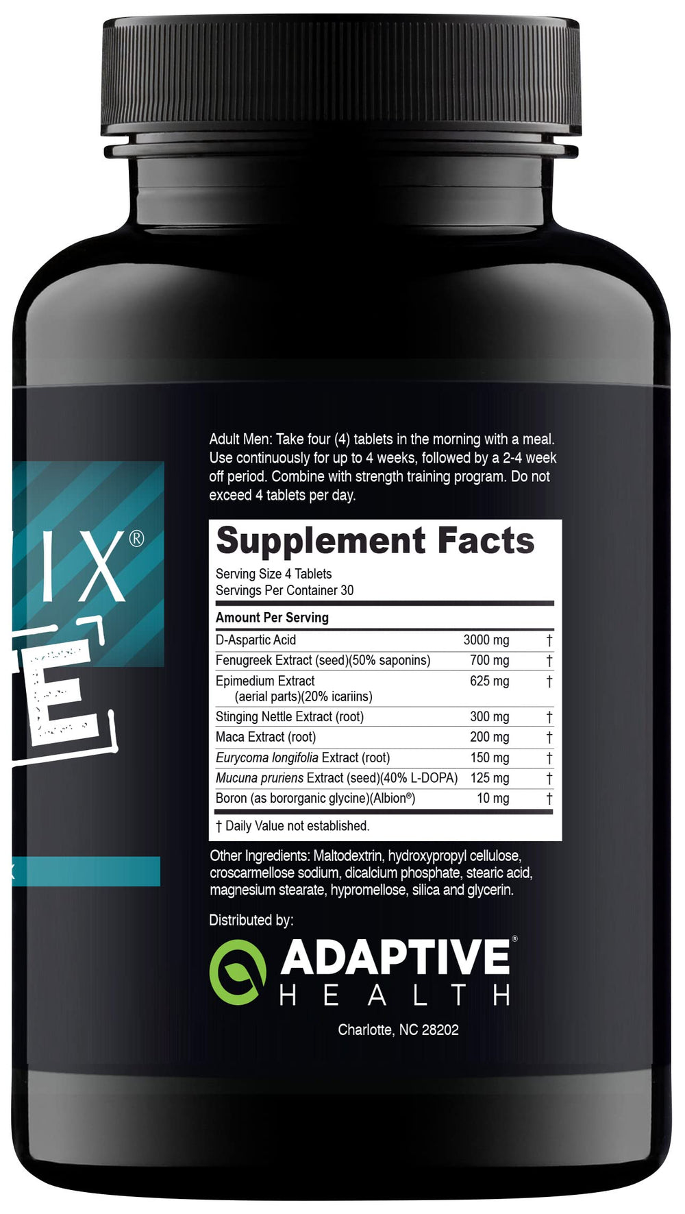 Nugenix Ultimate bottle label close-up highlighting ingredients for quality.