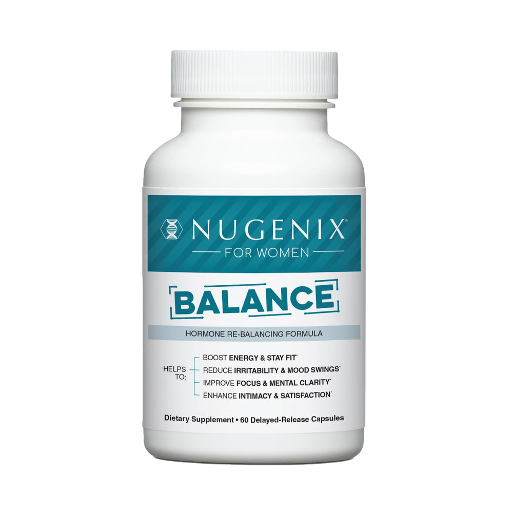 Nugenix Women Balance bottle front with capsules for energy and balance