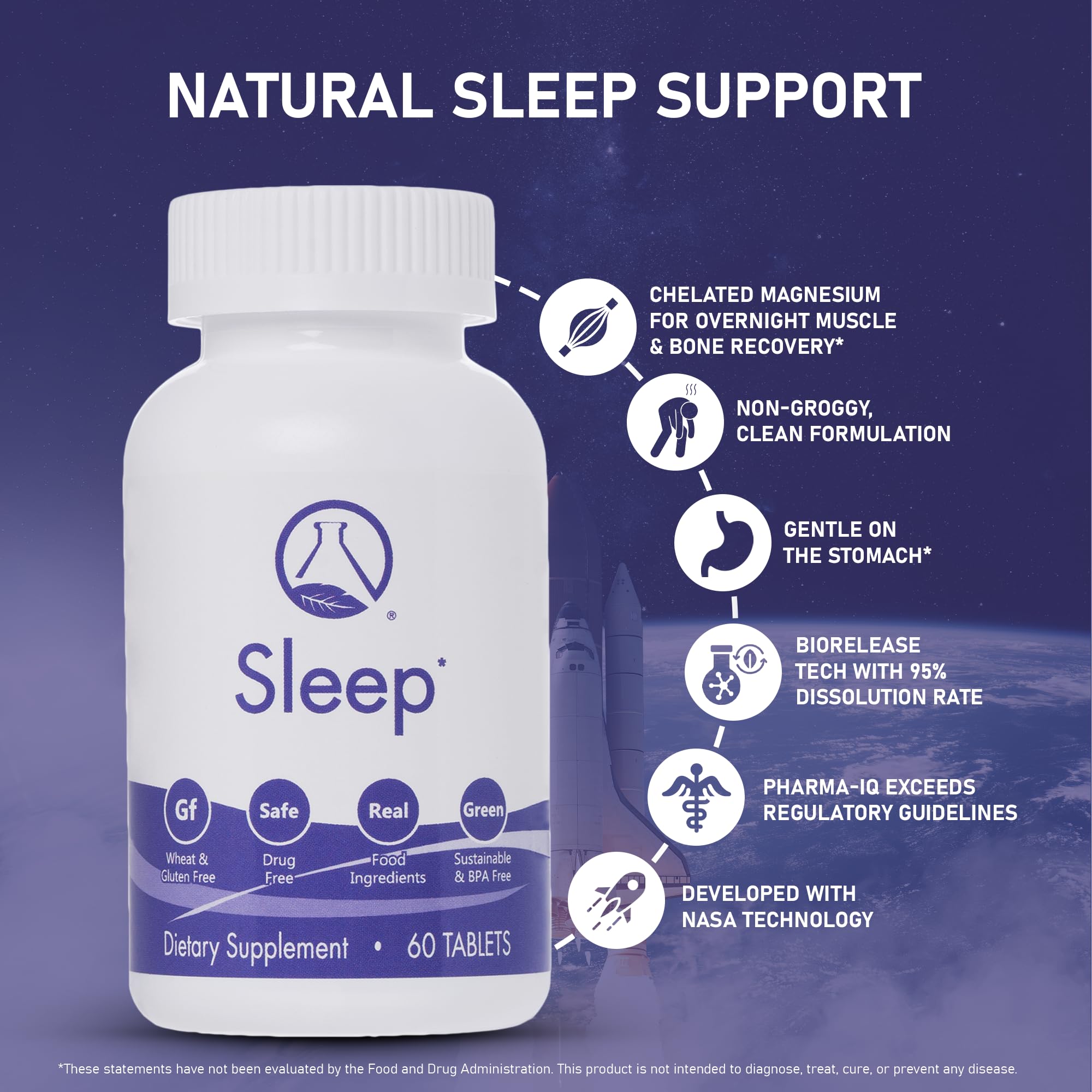 Nugevity Sleeping Aid label highlighting valerian, magnesium, and key ingredients.