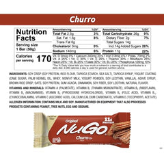 NuGo Churro bar unwrapped shows creamy yogurt coating for a satisfying bite