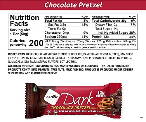 NuGo Dark Kosher Pareve sign on bar packaging