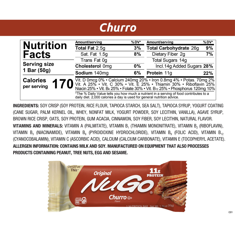 Dulce de Leche NuGo bar beside a glass of milk