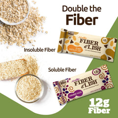 Two Blondie bars on a tray highlight portable, high-fiber snacking