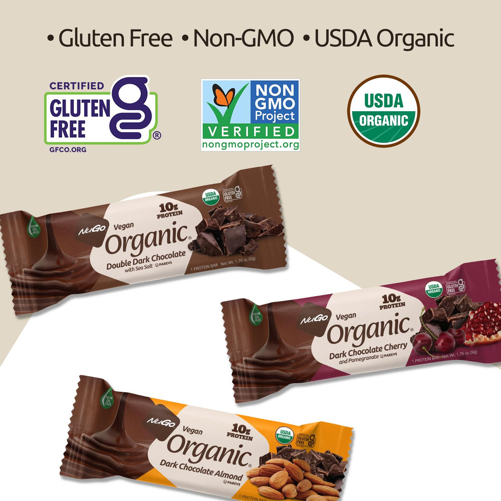 NuGo Organic bar in a snack bag ready for travel.