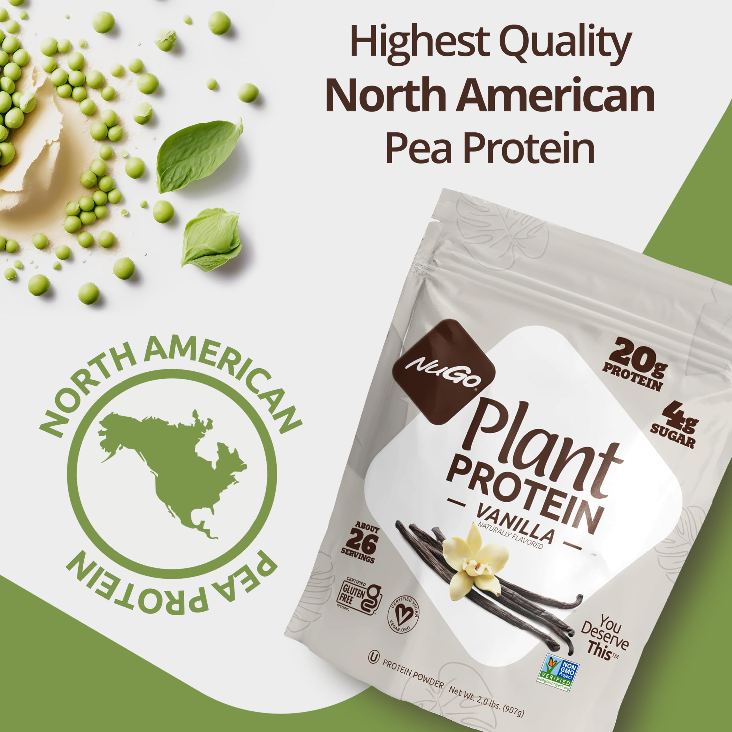 Smooth oats or smoothie with NuGo Plant Protein Powder for vegan protein boost