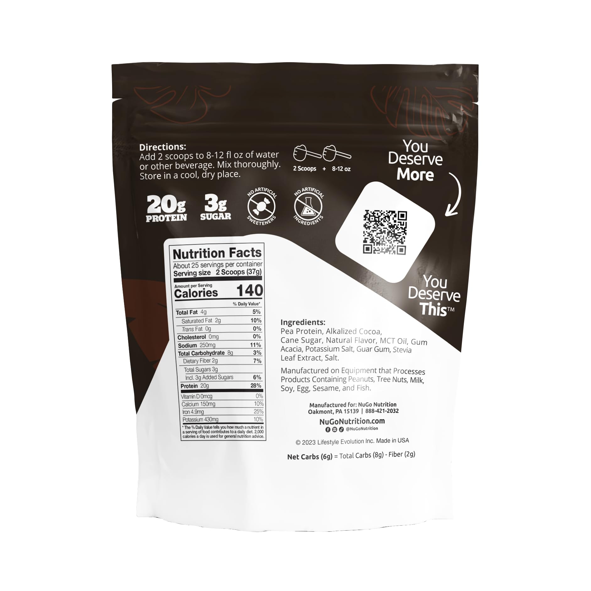 NuGo Slim dark chocolate bar cross-section reveals creamy chocolate texture.