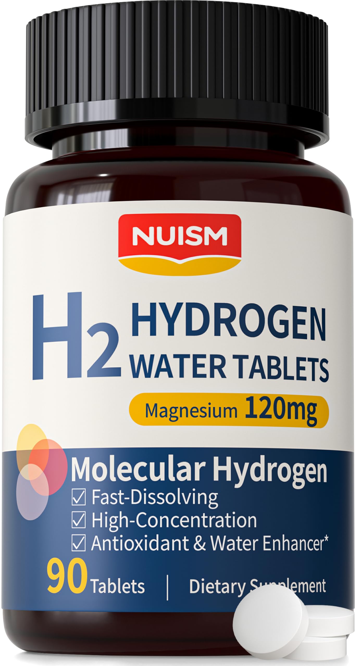 NUISM hydrogen tablets with magnesium formula ready to boost hydration with minerals.