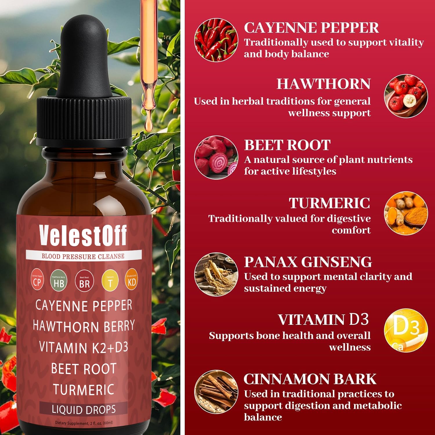 Nukupuns Velestoff Beet Root Powder frame highlights beet root for energy and endurance.