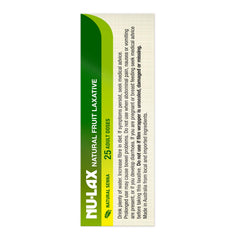 NULAX Fruit Laxative Block with figs, dates, and apricots highlights natural fiber.
