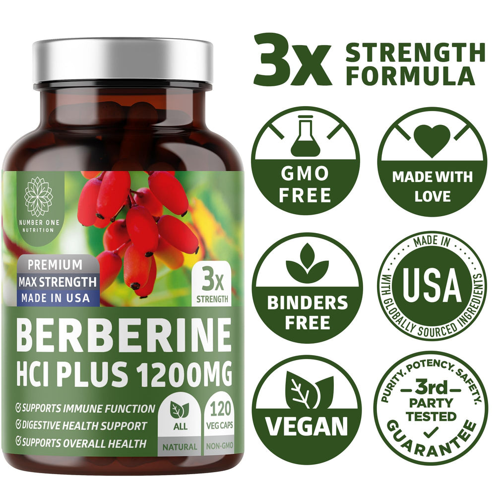 Number One Nutrition Berberine Plus with a balanced meal scene for digestion