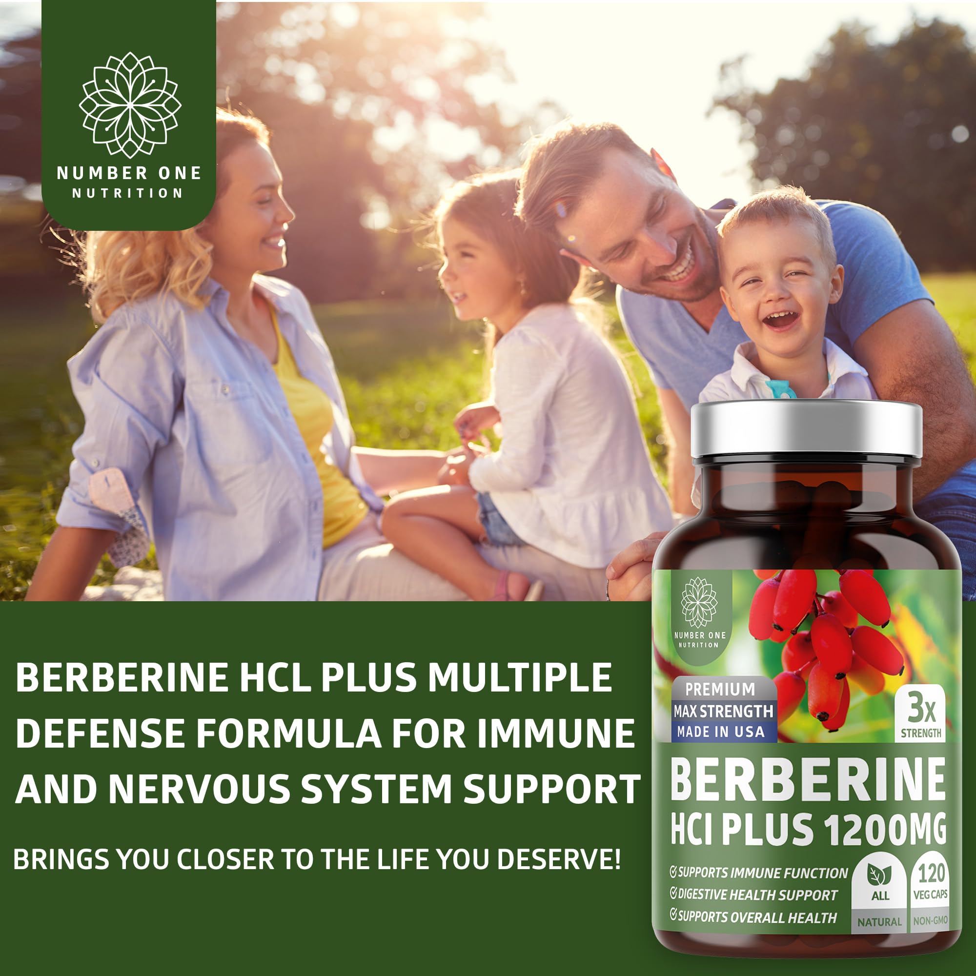 Number One Nutrition Berberine Plus label close-up with clean ingredients