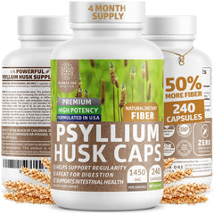 Number One Nutrition N1N psyllium husk capsules bottle supports daily digestive health