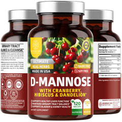 Number One Nutrition D-Mannose bottle promotes daily urinary health support.