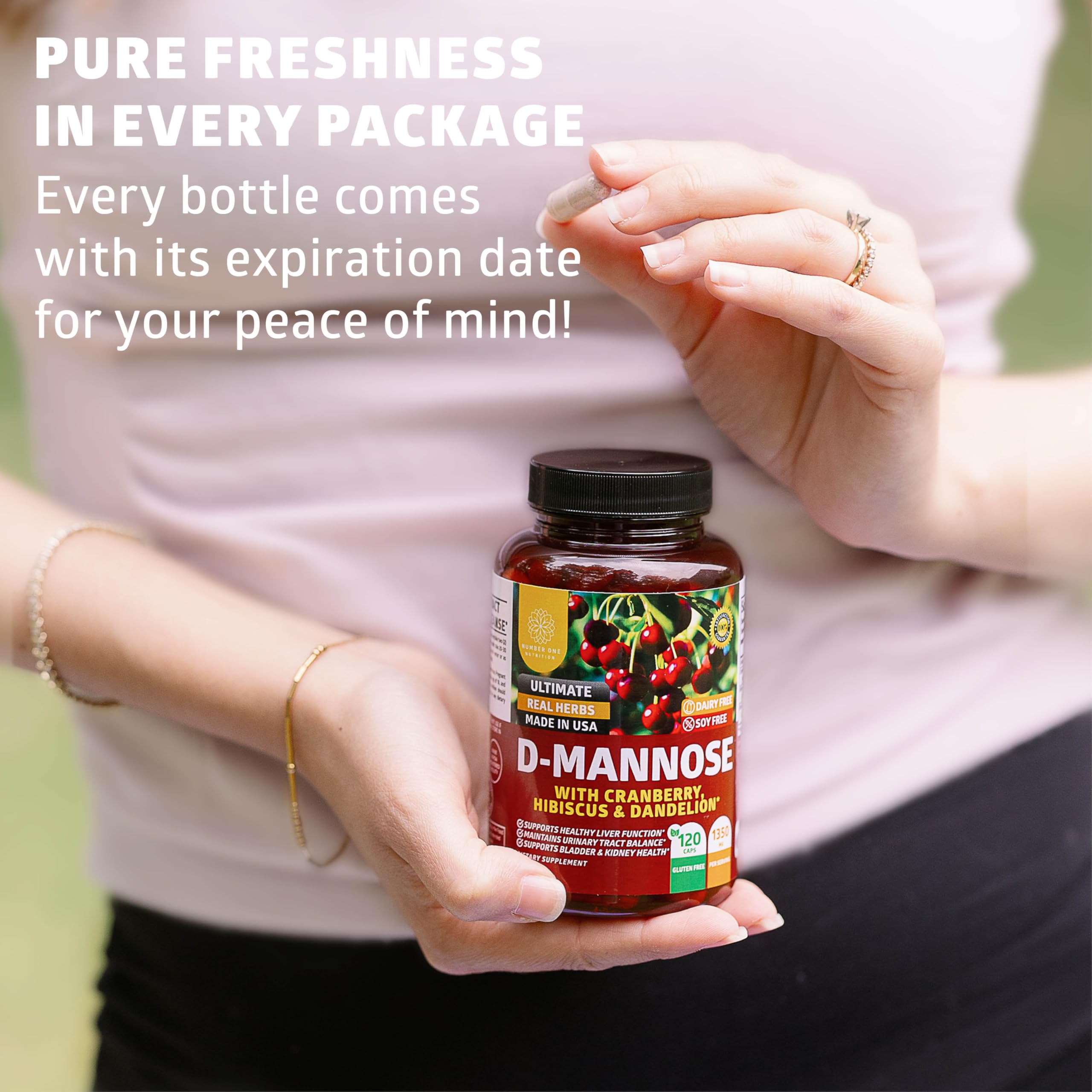 Number One Nutrition Premium D Mannose Cranberry Hibiscus pack of 2 communicates value and bulk convenience