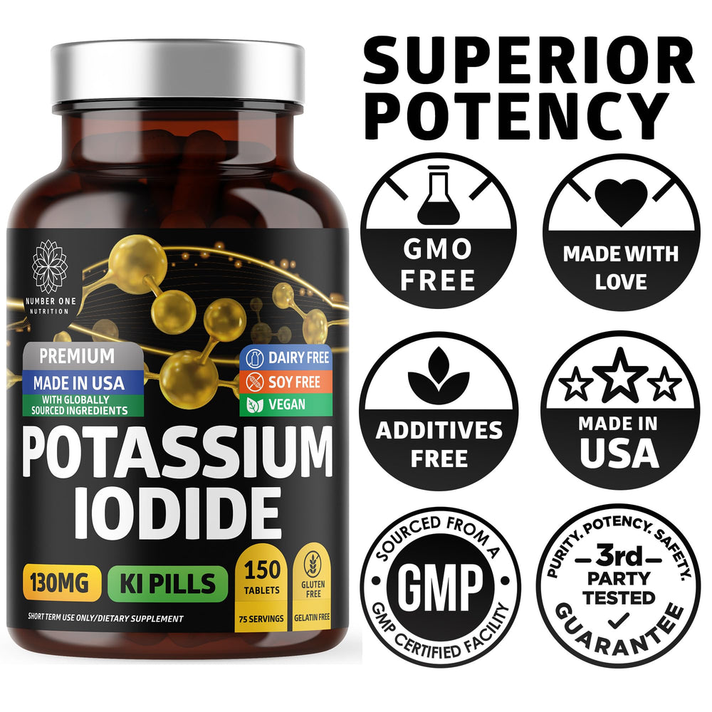 Number One Nutrition potassium iodide manufactured in USA facility ensures quality.