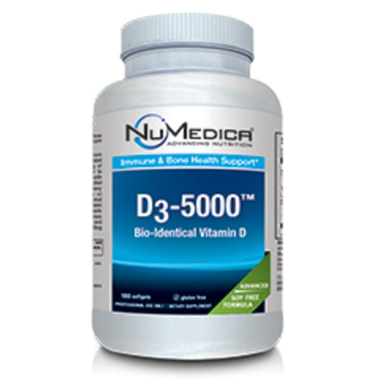 NuMedica D3 5000 large softgels for daily vitamin D supplementation