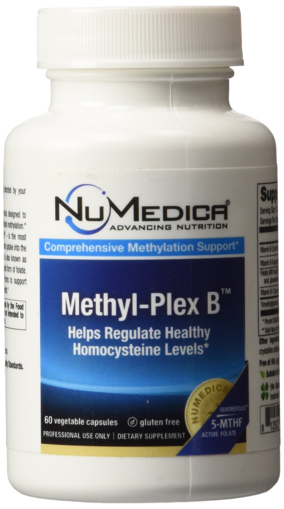 NuMedica Methyl-Plex B bottle front view; vegan capsule supplement