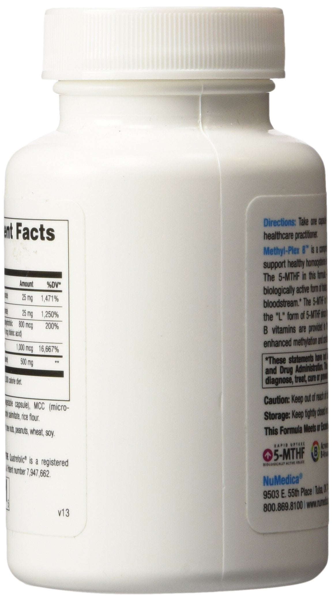 NuMedica Methyl-Plex B vegetable capsules close-up; convenient vegan capsules for daily wellness