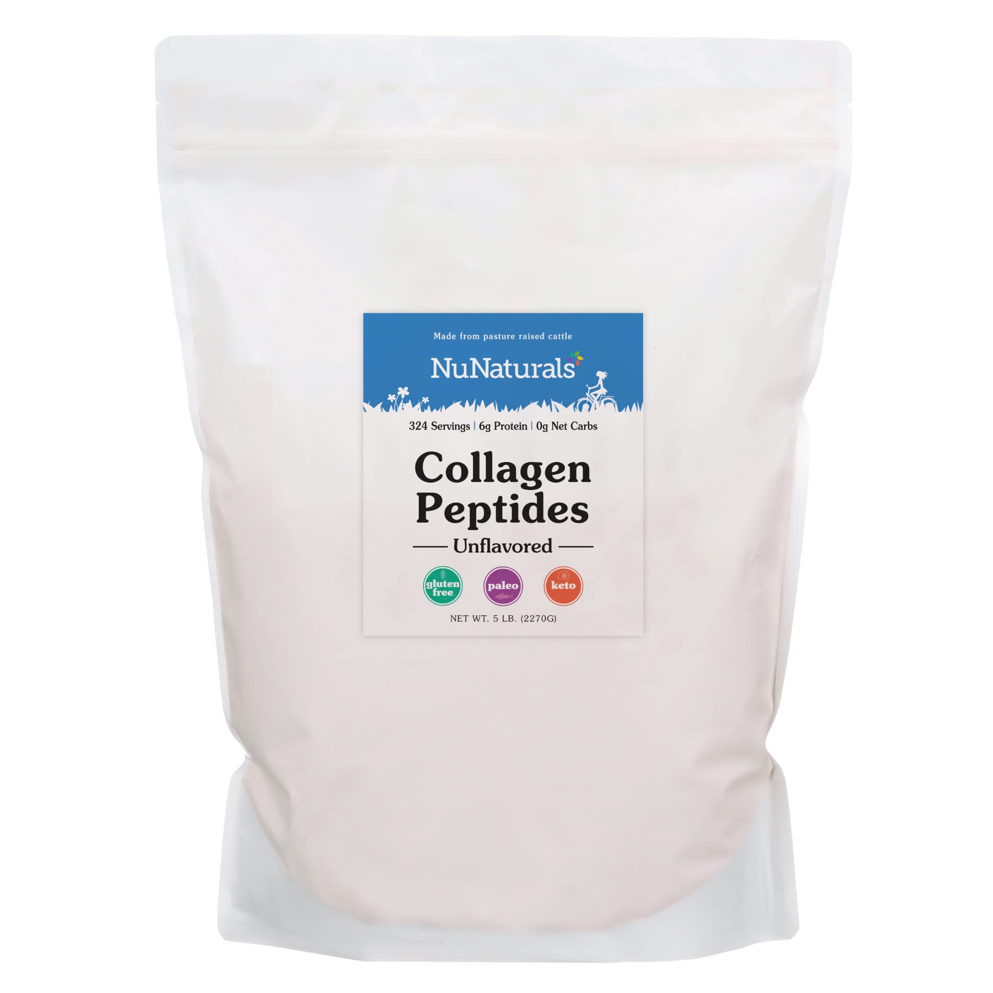 Nunaturals Collagen Peptides Powder bottle for simple daily supplementation.