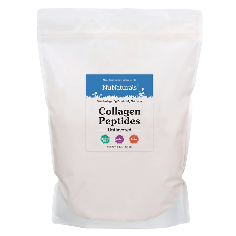 Nunaturals Collagen Peptides Powder bottle for simple daily supplementation.