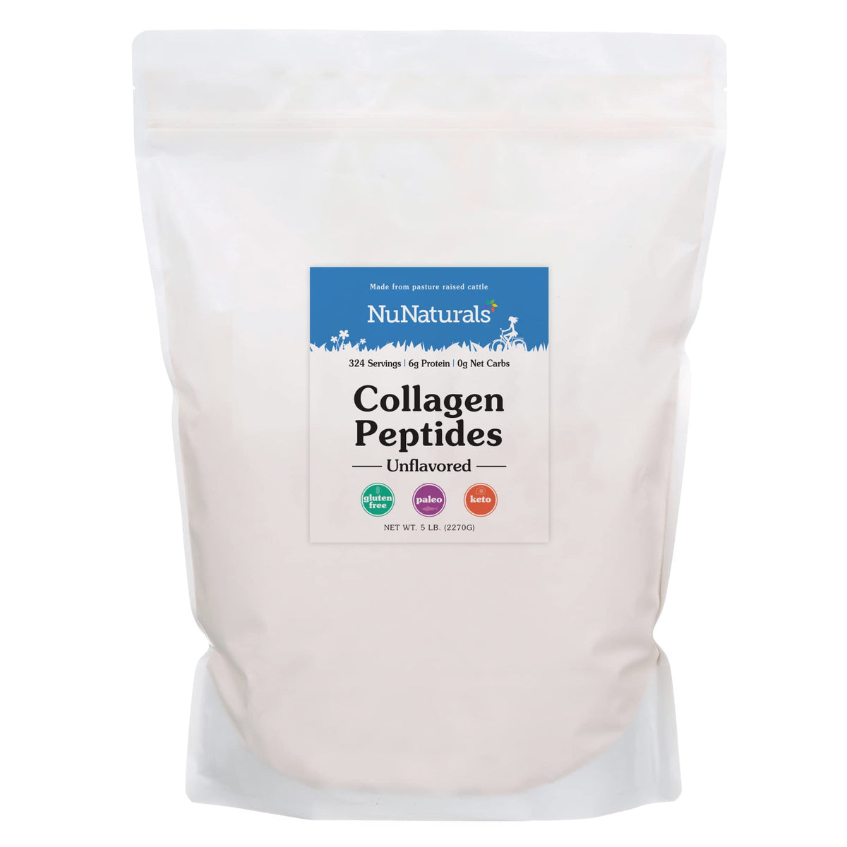 Nunaturals Collagen Peptides Powder bottle for simple daily supplementation.