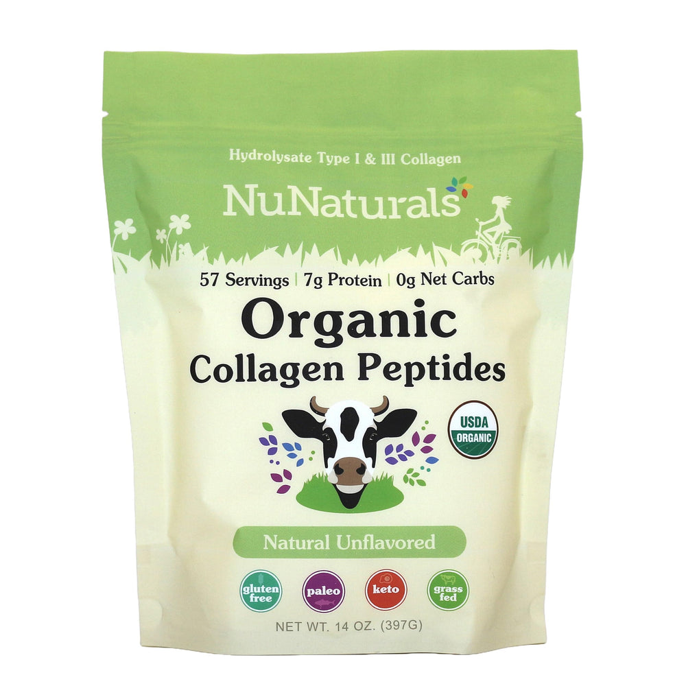 Nunaturals Organic Collagen Peptides bottle front view for daily use