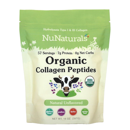 Nunaturals Organic Collagen Peptides bottle front view for daily use