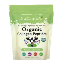 Nunaturals Organic Collagen Peptides bottle front view for daily use