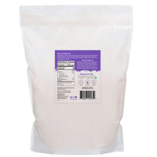 NuNaturals White Stevia Powder being scooped for easy measurement in beverages