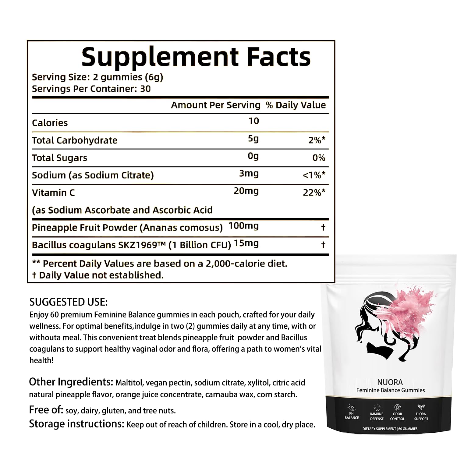 Nuora gummies closeup highlighting pineapple flavor for daily enjoyment.