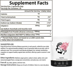 Nuora label showing vegan, sugar-free, gluten-free badges and clean ingredients.
