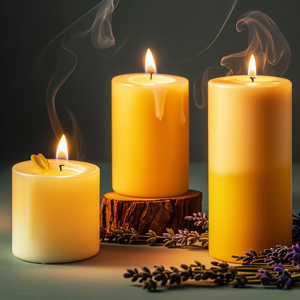 NUOREEL lavender beeswax candle for relaxation and restful evenings.