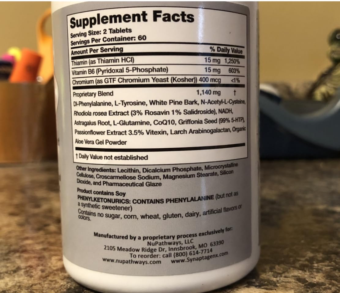NuPathways SynaptaGenX label highlights ingredients for transparency