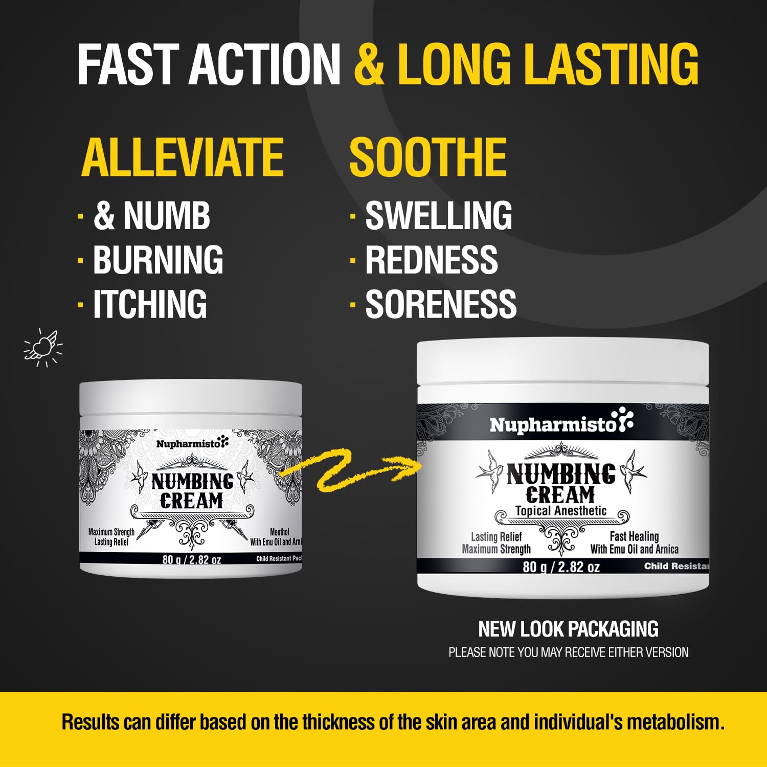 Nupharmisto emu oil and arnica blend highlighted on packaging.