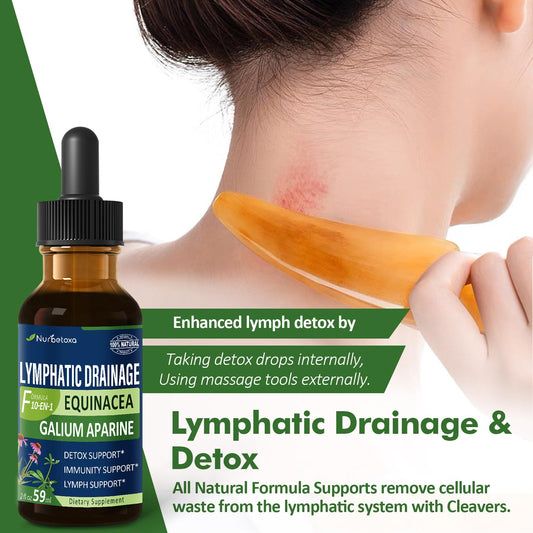 Nurbetoxa Cleavers Drops bottle label showing natural ingredients and traditional benefits