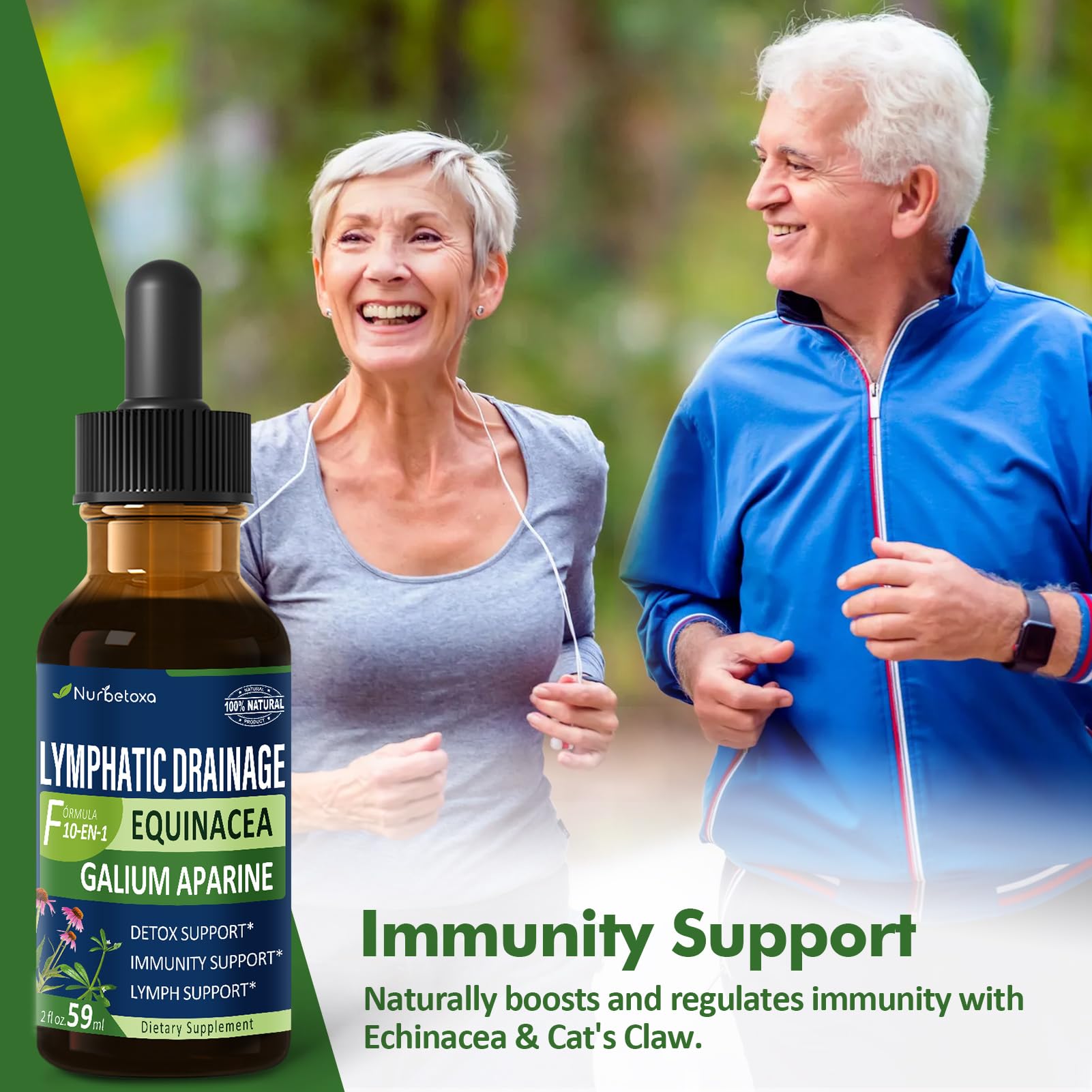 Pouring Nurbetoxa Cleavers Drops to highlight easy daily dosing