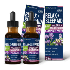 Nurbetoxa Sleep Drops bottle with valerian and passionflower for calm nights