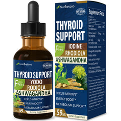 Nurbetoxa Thyroid Support Drops bottle ready for daily use, highlighting branding.