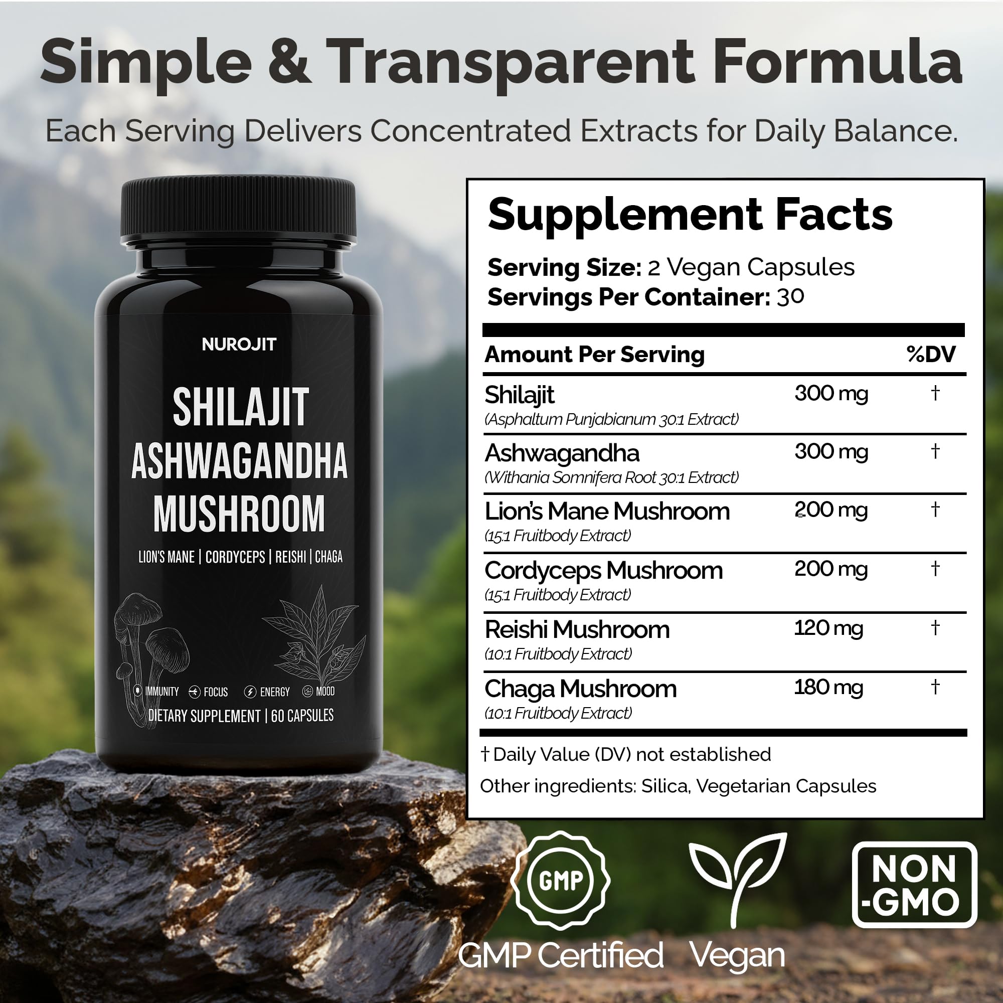 NuroJit Himalayan Shilajit from high-altitude sources.