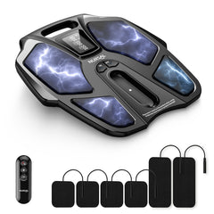 NURSAL EMS Foot Massager front view highlighting ergonomic curved sole for comfortable use