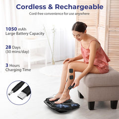 NURSAL Tens EMS Foot Massager control panel enables easy mode selection for personalized relief.