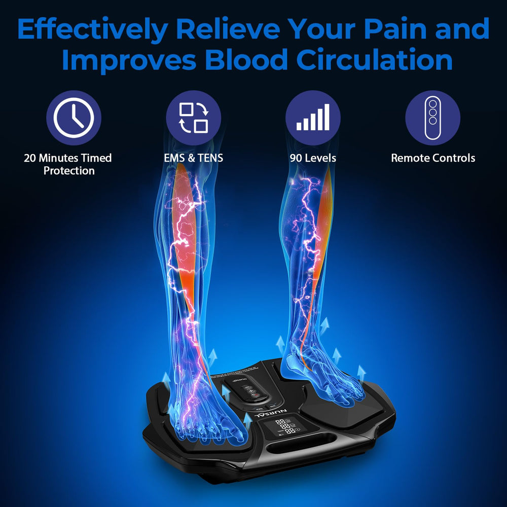 NURSAL Tens EMS Foot Massager quiet operation supports relaxed sessions at home.